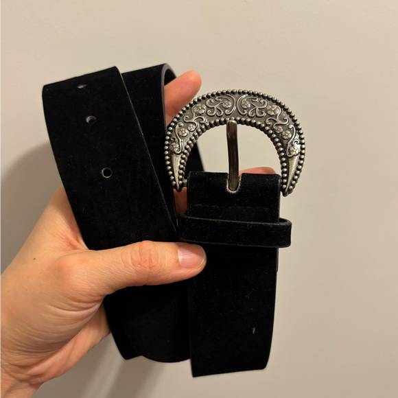 Accessories - Black Boho style Belt with Silver Buckle